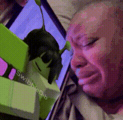 Man Crying At Shrek Picture On Phone GIF