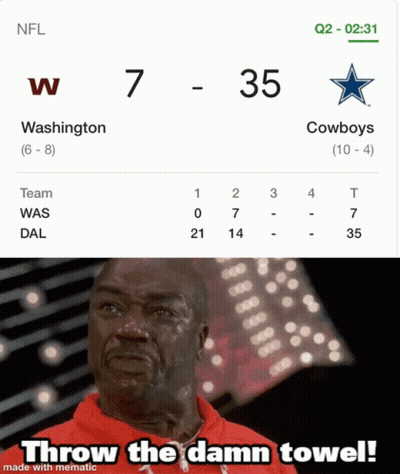 Man Crying At Washington Vs Cowboys Scoreboard GIF