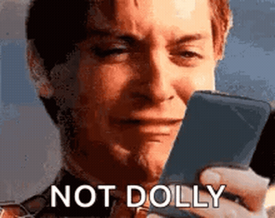Man Crying Holding Cell Phone Not Dolly GIF