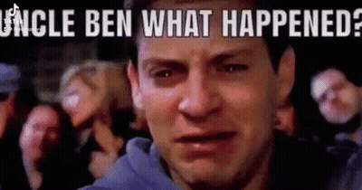Man Crying In Front Of Crowd Uncle Ben What Happened GIF