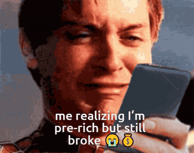 Man Crying Me Realizing I'm Pre-Rich Still Broke GIF