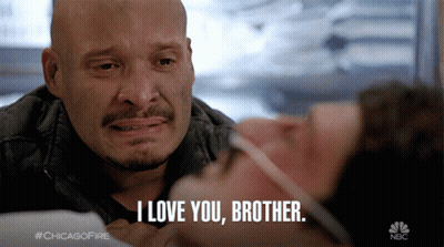 Man Crying Next To Man In Hospital Bed Saying I Love You Brother GIF