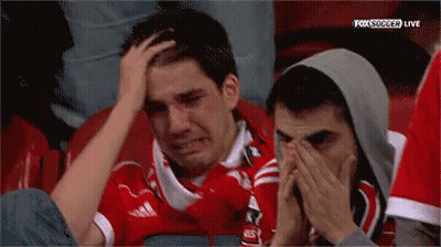 Man Crying Watching Soccer GIF