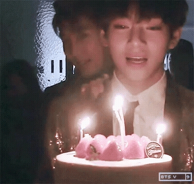 Man Crying While Holding Birthday Cake With Candles GIF