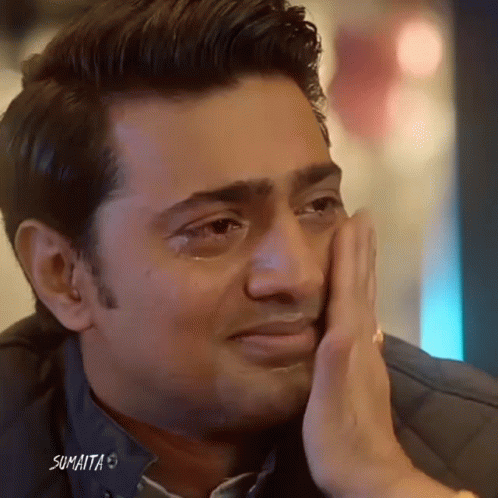 Man Crying With Hand On Face And Tear GIF