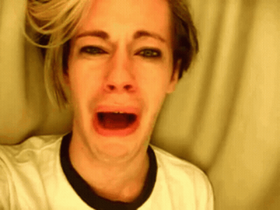 Man Crying With Mouth Open And Eyes Closed GIF