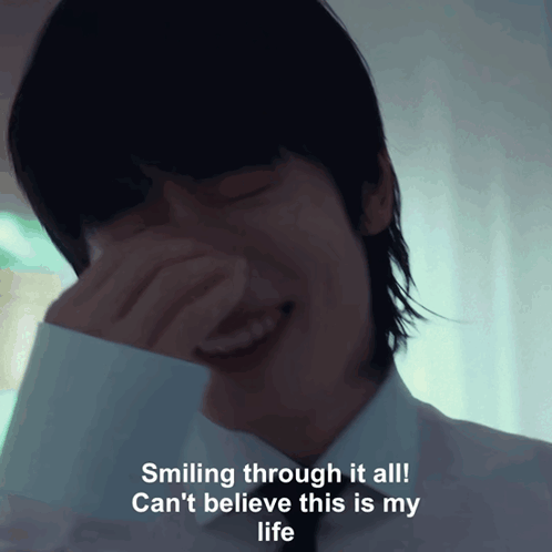 Man Crying With Smiling Through It All Can't Believe This Is My Life GIF