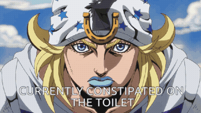 Man Currently Constipated On Toilet GIF