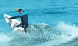 Man Curve Ride Surfing Waves GIF
