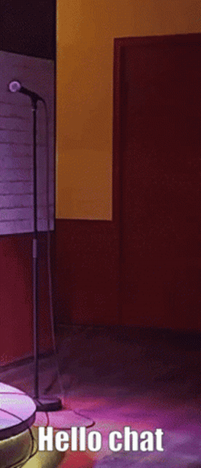 Man Dancing At Microphone Saying Hello Chat GIF
