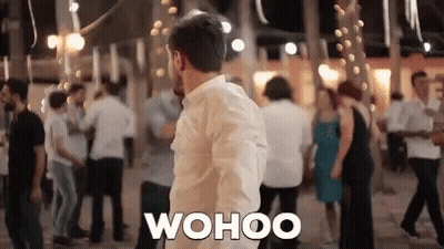 Man Dancing At Party Saying Wahoo GIF