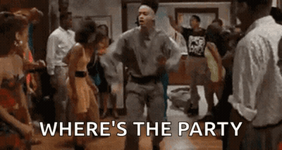 Man Dancing At Party Saying Where's The Party GIF
