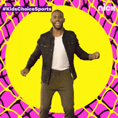 Man Dancing Denim Jacket Brown Pants Pink Yellow Circle GIF