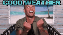 Man Dancing Happily Good Weather GIF