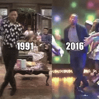 Man Dancing In 1991 And 2016 GIF