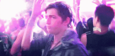 Man Dancing In Crowd At Nightclub GIF