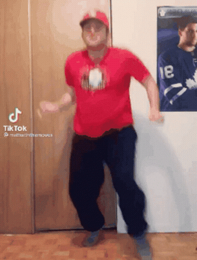 Man Dancing In Front Of Baseball Player 18 GIF