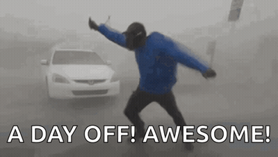 Man Dancing In Front Of Car In Fog GIF