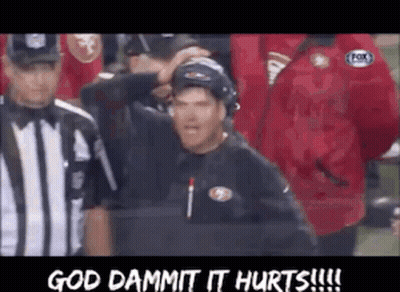 Man Dancing In Front Of Cowboys Lose Sign GIF