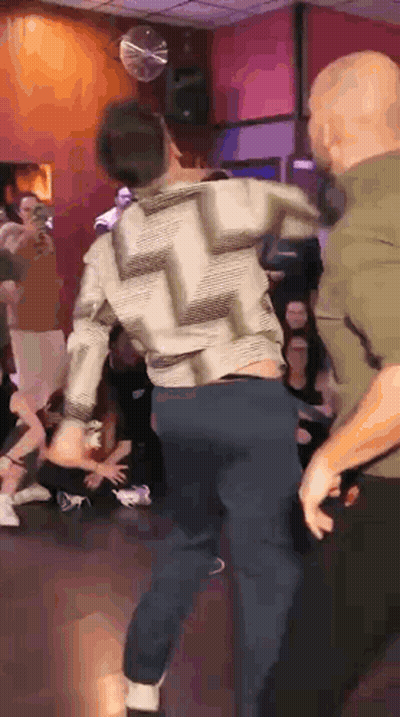 Man Dancing In Front Of Crowd At Club GIF