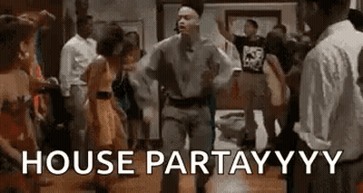 Man Dancing In Front Of Crowd At Party GIF
