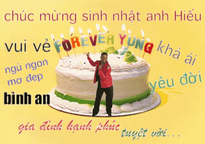 Man Dancing In Front Of Forever Young Cake GIF