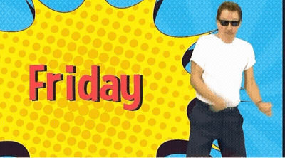 Man Dancing In Front Of Friday Text GIF