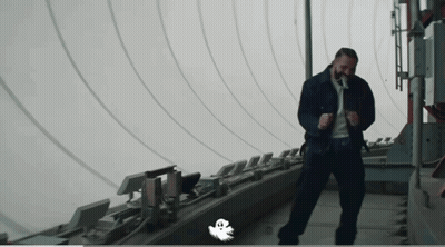 Man Dancing In Front Of Ghost GIF