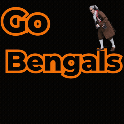Man Dancing In Front Of Go Bengals Logo GIF