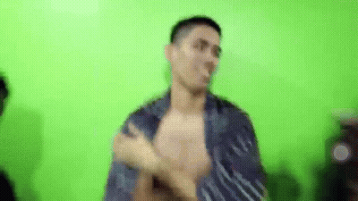 Man Dancing In Front Of Green Screen GIF
