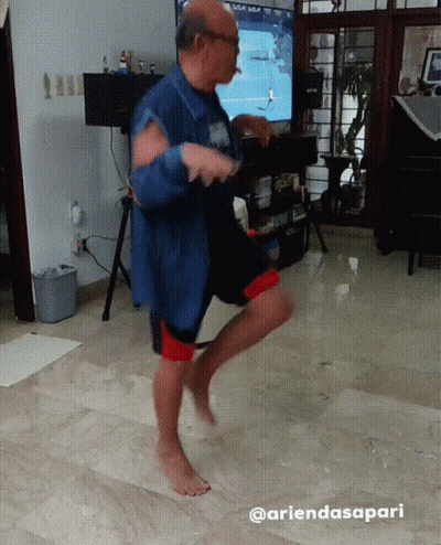 Man Dancing In Front Of TV @Ariendasapari GIF
