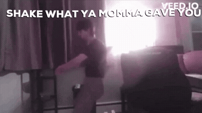 Man Dancing In Front Of Window Shake What Ya Momma Gave You GIF