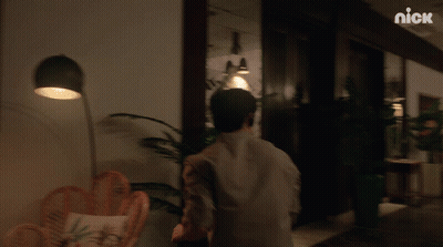 Man Dancing In Hallway With Nick Logo GIF