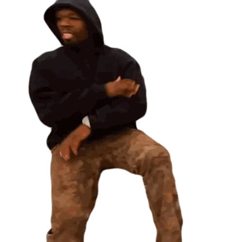 Man Dancing In Hoodie And Camo Pants Sticker