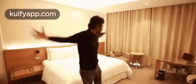 Man Dancing In Hotel Room GIF