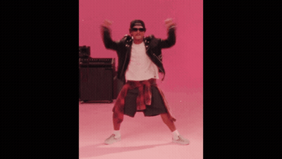 Man Dancing In Leather Jacket And Plaid Shorts GIF