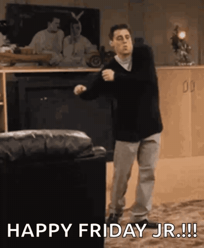 Man Dancing In Living Room Saying Happy Friday Jr GIF