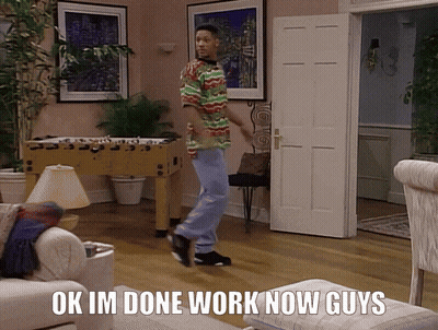 Man Dancing In Living Room Saying Ok Im Done GIF