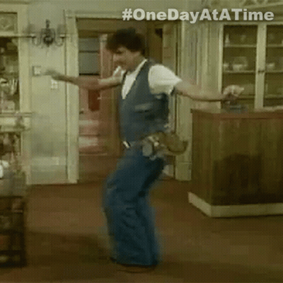 Man Dancing In Living Room Saying One Day At A Time GIF