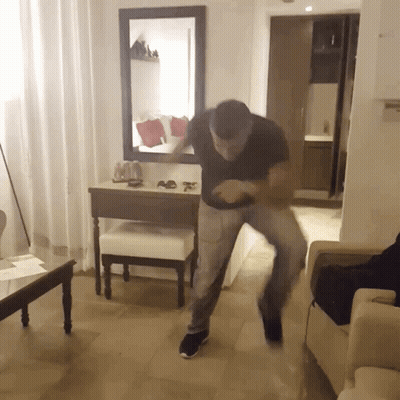 Man Dancing In Living Room GIF