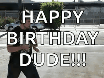 Man Dancing In Parking Lot Saying Happy Birthday Dude GIF