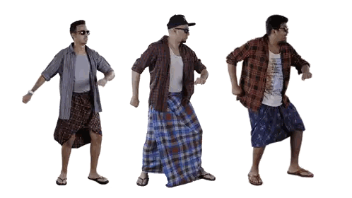 Man Dancing In Plaid Shirt And Shorts Sticker