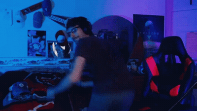 Man Dancing In Room With Destiny Poster GIF