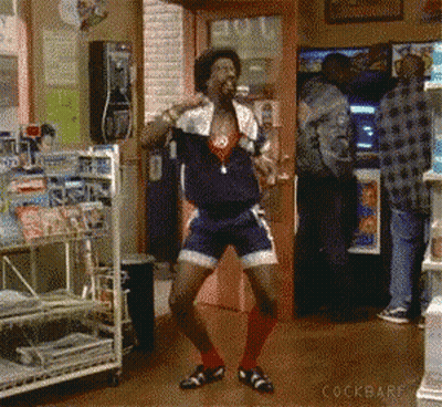 Man Dancing In Store Saying Cockbare GIF