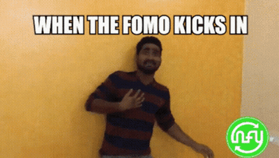 Man Dancing In Striped Shirt When Fomo Kicks In GIF