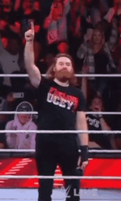 Man Dancing In Wrestling Ring With Crowd GIF