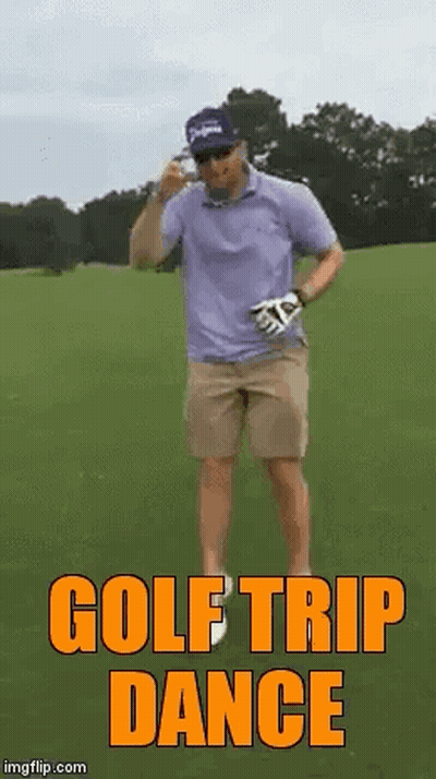Man Dancing On Golf Course Saying Golf Trip Dance GIF