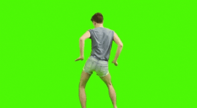 Man Dancing On Green Screen In Shorts GIF