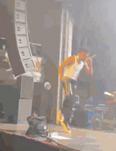 Man Dancing On Stage In Front Of Keyboard GIF