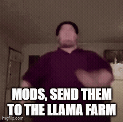Man Dancing Saying Mods Send Them To The Llama Farm GIF